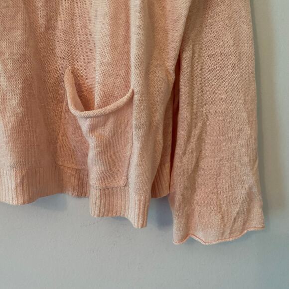 Eileen Fisher Women's Medium Light Pink 100% Linen Lightweight Crewneck Sweater - Picture 4 of 8